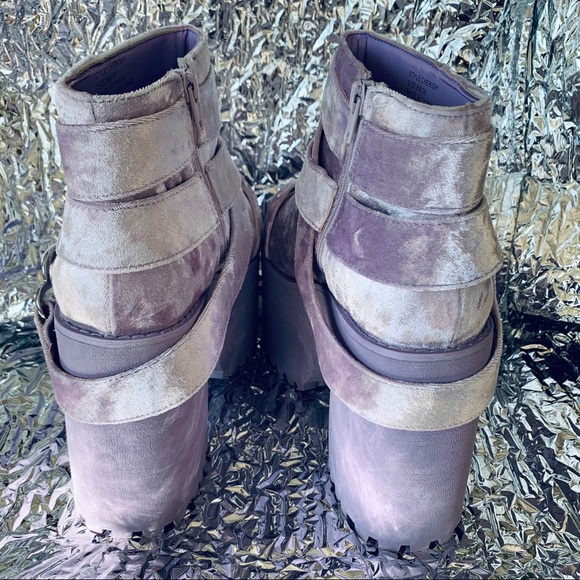 New YRU “Cherish” 💜 Lilac Platform Ankle Boots - Picture 6 of 8